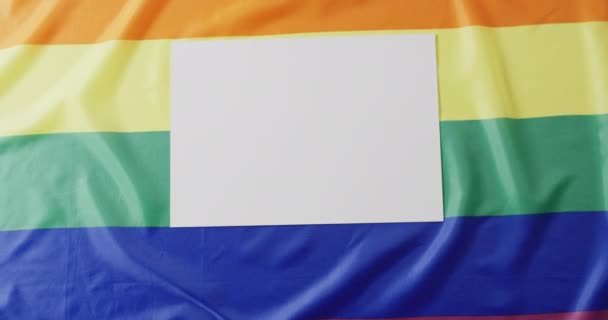 무지개 시트의 비디오 Lgbt Queer 프라이드 — 비디오