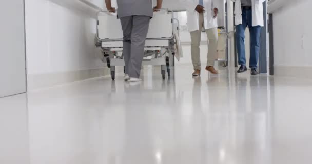 Ποικίλλει Αρσενικό Νοσοκόμα Και Γιατρός Δισκίο Περπάτημα Αργή Κίνηση Αμετάβλητη — Αρχείο Βίντεο