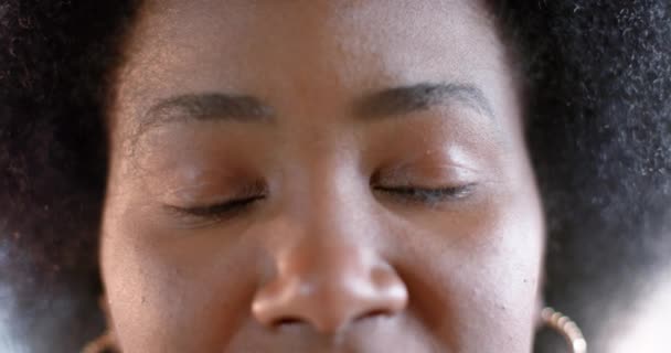 Portrét Oči Africké Neformální Americké Obchodnice Afro Úřadu Zpomalený Film — Stock video