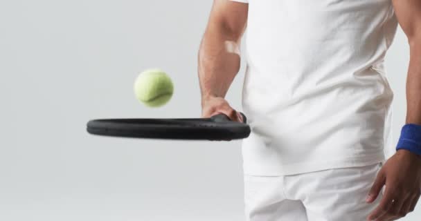 Athlète Action Sur Court Tennis Timing Précis Capture Balle Tennis — Video