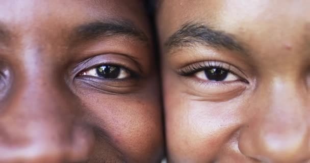Pasangan Muda Afrika Amerika Menikmati Sarapan Bersama Rumah Dapur Dia Stok Video
