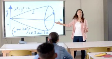 Genç melez bir kadın lisede öğretmenlik yapıyor. Öğrenciler bu canlı lise ortamında aktif olarak yer alıyorlar, ağır çekimde..