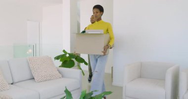 Çeşitli çiftler oturma odasına girer kutuları açar, çerçeveli resimleri inceler ve yerleşirler. Taşınma, ikamet, iç mekan, minimalizm, ev, uyum, yaşam tarzı