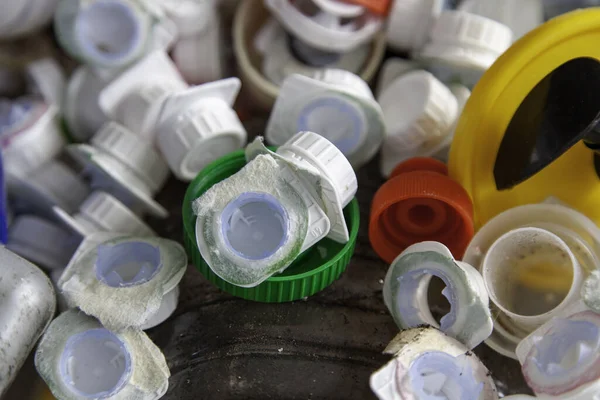 Kirli Plastik Kaplamalar Fıçı Geri Dönüşüm Çevre — Stok fotoğraf