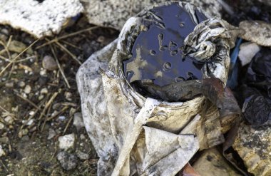 Detail of pollution and dirt, destruction of the environment