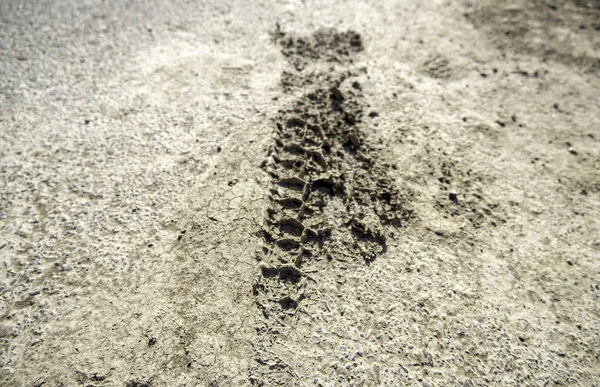 Detail Tire Sign Muddy Ground Nature — Stock Photo, Image