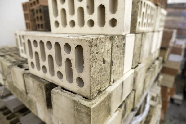 Detail Clay Bricks Construction Work — Stock Photo, Image