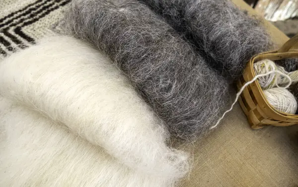 Detail Fabric Made Virgin Sheep Wool Royalty Free Stock Images