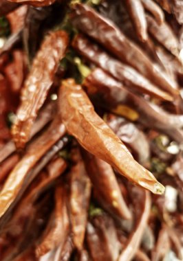 Pişirme, malzeme ve baharat için kurutulmuş sebzeler.