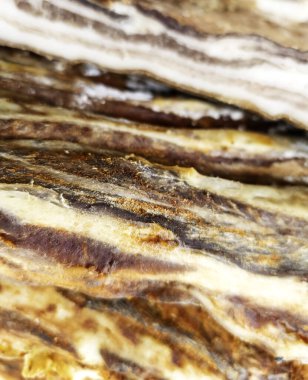 Pazarda kurutulmuş domuz eti, şişko.