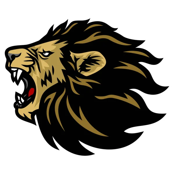 Lion Roar Logo Design Vector Sports Mascot Template —  Vetores de Stock
