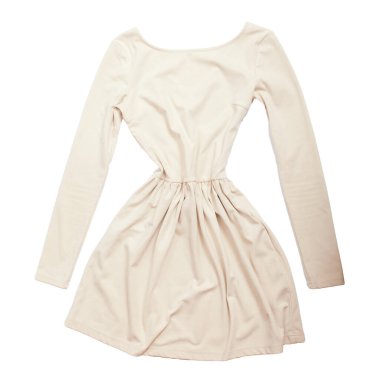 White dress isolated on white background. Top view