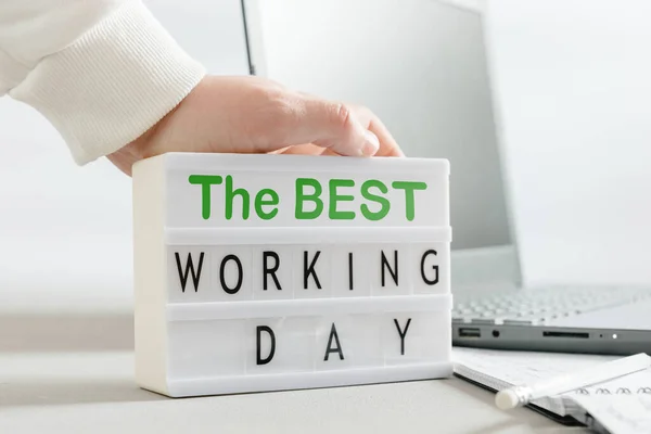 The best working day. A concept for employees and their working hours. The issue of productivity and efficiency.