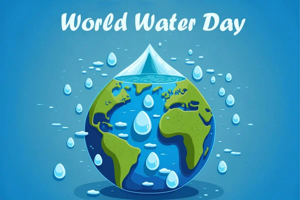 concept of ecology and world water day .Cartoon art.