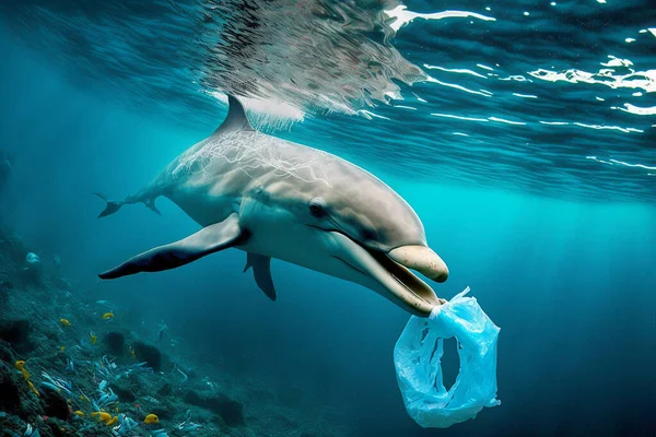 People are destroying the environment by polluting the sea and oceans with plastic. A world without plastic.