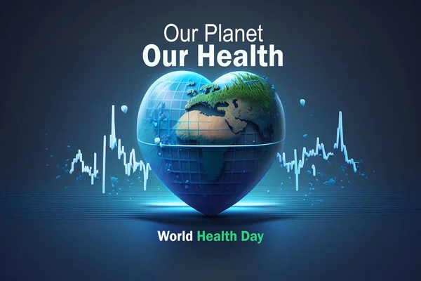 World Health Day 2023 concept 3d background. World Health Day concept. Our Planet, Our Health