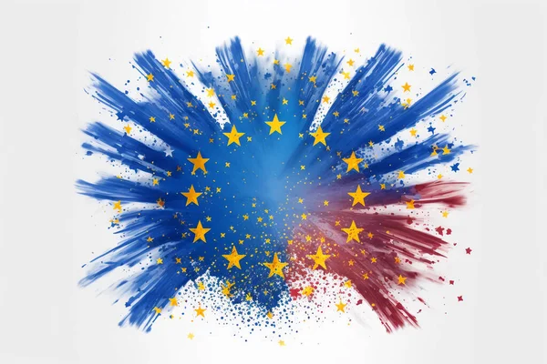 Europe flag symbol europe star on white background.