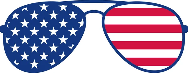 Occhiali Sole Aviator Bandiera Usa Progettazione Vettoriale America — Vettoriale Stock