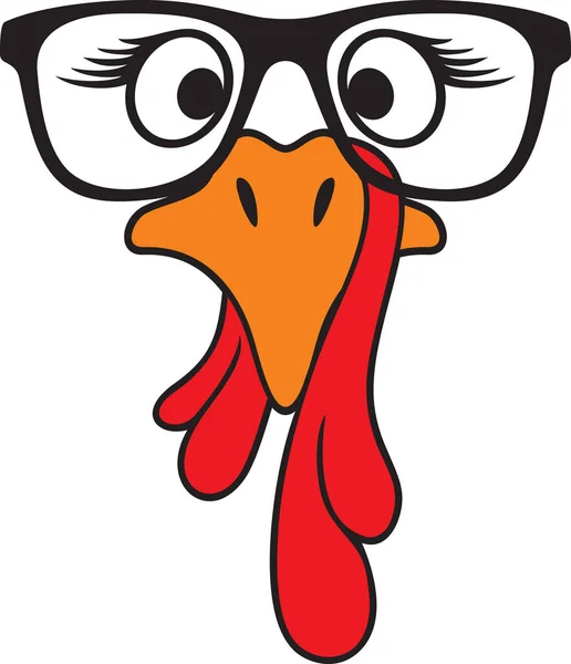 Turkey Face Glasses Vector Illustration — Stock Vector