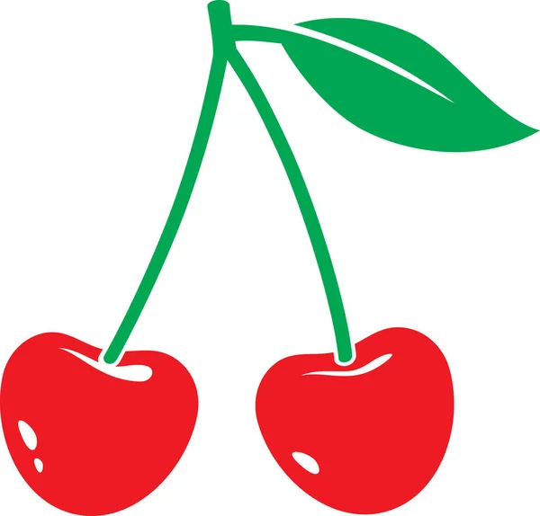 Cherry Fruit Color Vektorová Ilustrace — Stockový vektor