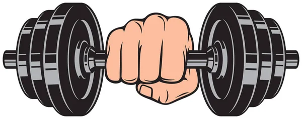 Haltère Main Haltère Gym Bodybuilding Design Sportif Illustration Vectorielle — Image vectorielle