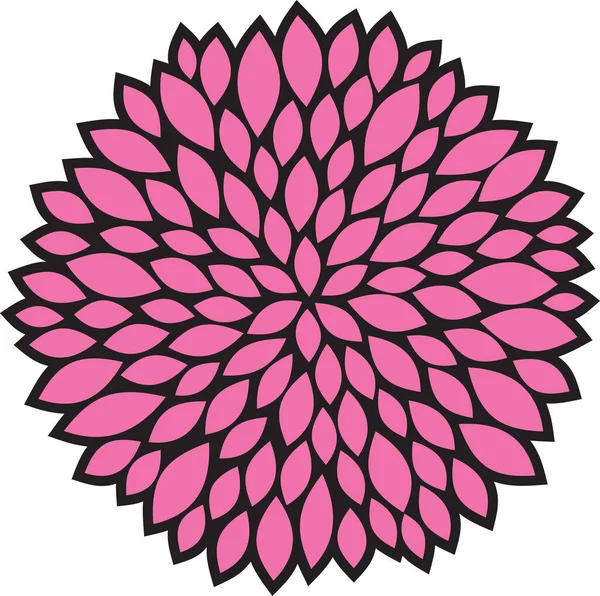 Χρώμα Λουλουδιού Ντάλια Εικονογράφηση Διανύσματος — Διανυσματικό Αρχείο