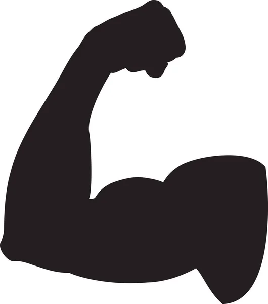 Bicipiti Flessione Muscolare Braccio Che Mostra Potenza Bodybuilder Fitness Design — Vettoriale Stock