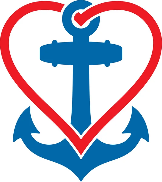 Anchor Heart Vector Icon — Vector de stock