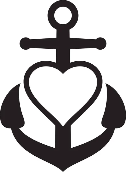 Symbol Srdce Kotvy Vektorový Znak — Stockový vektor