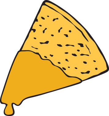Mexican Corn chips Nacho with sauce. Vector illustration.