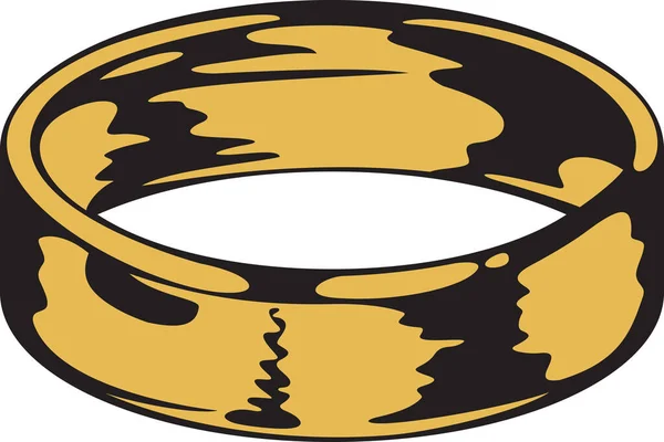 Goldener Ring Farbe Vektorillustration — Stockvektor