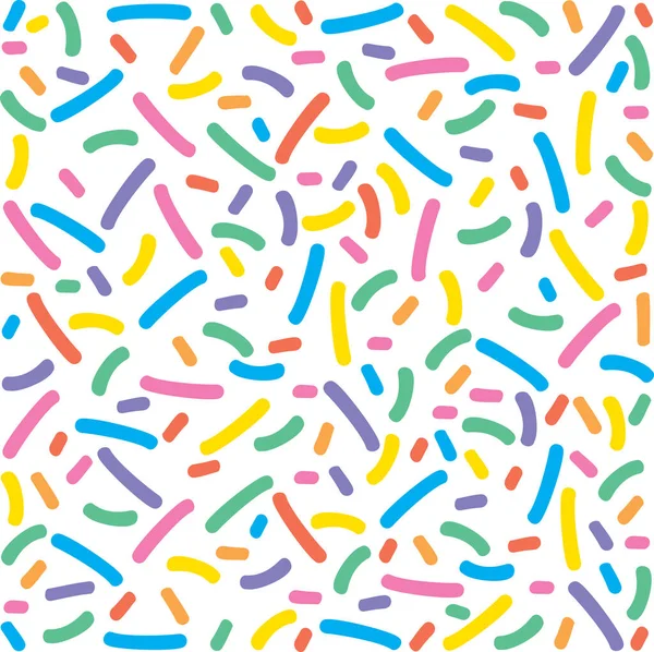 Colorful Donuts Glaze Seamless Pattern Sprinkle Topping — ストックベクタ