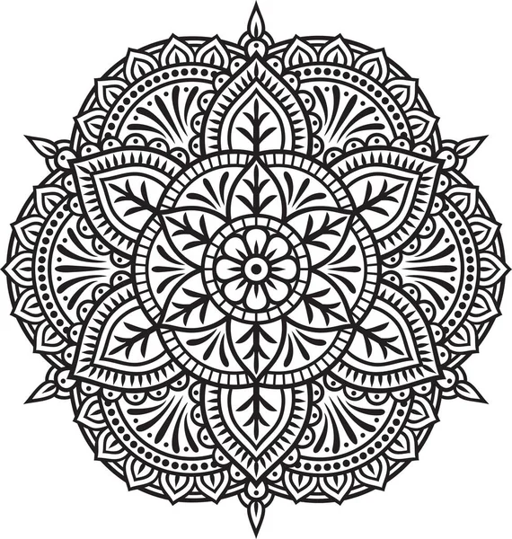 Mandala Symbol Ikon Vektor Illustration Boho Stil — Stock vektor