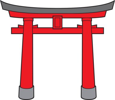 Japon Torii Kapısı. Shinto Vektör Simgesi.