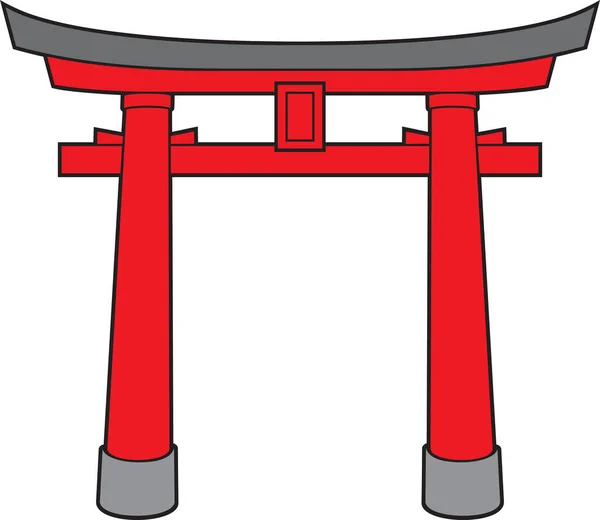 Japanse Torii Poort Shinto Vectoricoon — Stockvector