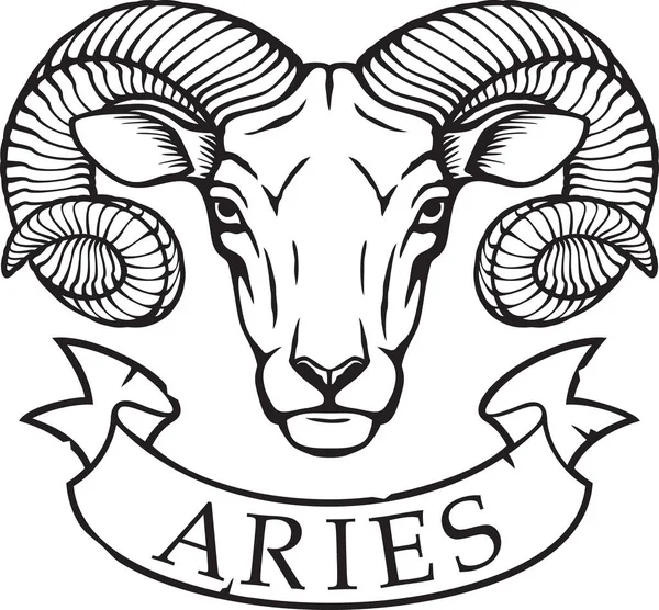 Aries Sign Horoscope Symbol Astrology Icon Vector Illustration — стоковый вектор