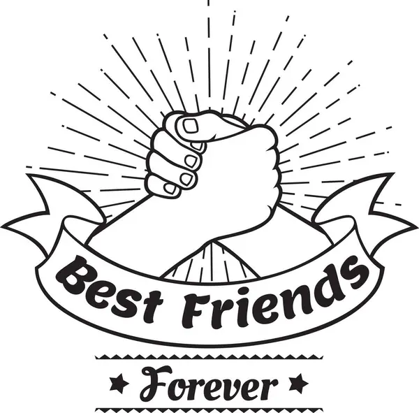 Bästa Vänner För Alltid Händerna Skakar Design Vektor Illustration Stockillustration