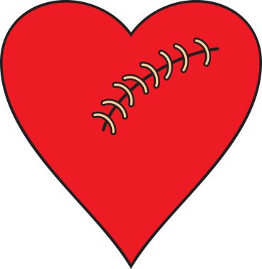 Yara Renkli Kalp. Vektör İllüstrasyonu.