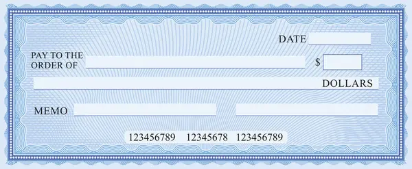 Blank Check Business Cheque Design Color Vector Illustration Stock Vector