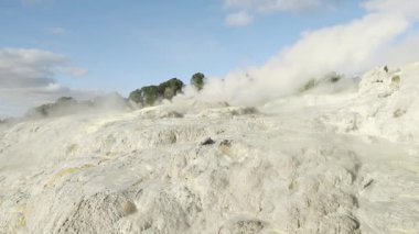 Te Pui Pohuta gayzeri jeotermal volkanik park Rotorua Yeni Zelanda 'da. Yüksek kaliteli FullHD görüntüler