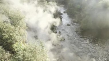 Te Pui Pohuta gayzeri jeotermal volkanik park Rotorua Yeni Zelanda 'da. Yüksek kaliteli FullHD görüntüler