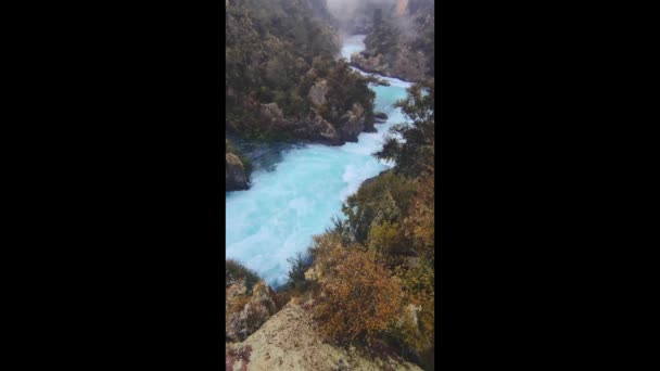 Huka Daki Nehir Akıntıları Taupo Rotorua Yeni Zelanda Nın Kuzeyindeki — Stok video