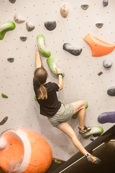 Climbing Shoes Close Photo Indoor Bouldering Gym Climbing High Quality Stock Image