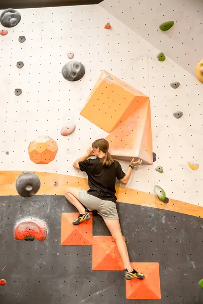 Climbing Shoes Close Photo Indoor Bouldering Gym Climbing High Quality Stock Picture