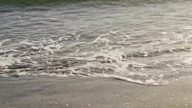 abstract sea water, waves and coastline, natural wild beach. High quality 4k footage