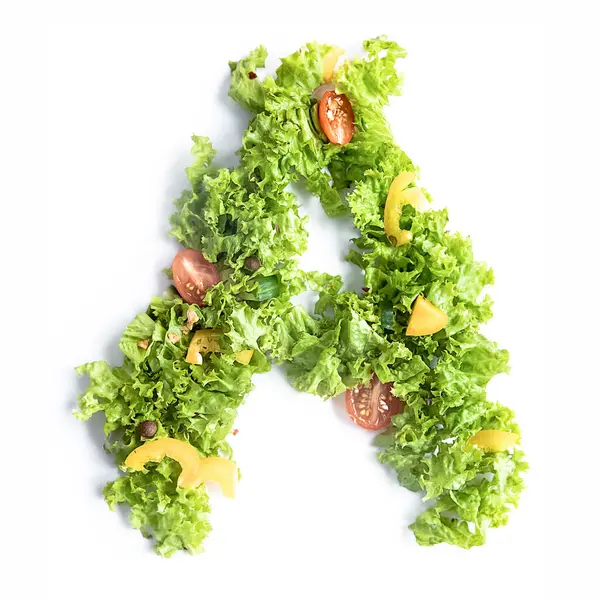 Carta Una Ensalada Fresca Temporada Comida Vegetariana Estilo Vida Saludable — Foto de Stock