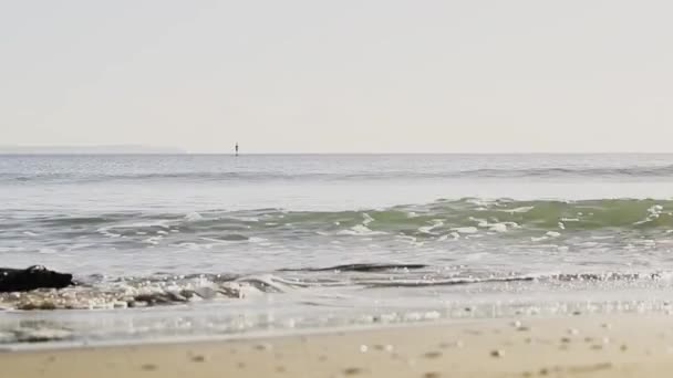 Soyut Deniz Suyu Dalgalar Kıyı Şeridi Doğal Vahşi Sahil Yüksek — Stok video