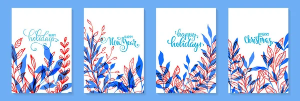 Felices Fiestas Pincel Dibujado Mano Texto Letras Pluma Sobre Fondo — Archivo Imágenes Vectoriales