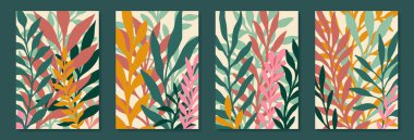 Yaratıcı minimalist el çizimi soyut sanat geçmişi. Modern estetik çizimler. Duvar dekorasyonu, kartpostal, poster veya broşür için çağdaş sanatsal tasarım koleksiyonu