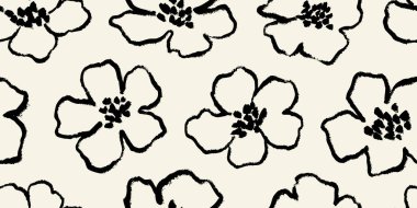 Yaprak dalı ve El Karalama Yazı Bitkileri afişi, pürüzsüz desen. Yaratıcı minimalist soyut sanat geçmişi. Duvar dekorasyonu, kartpostal, poster ve broşür tasarla